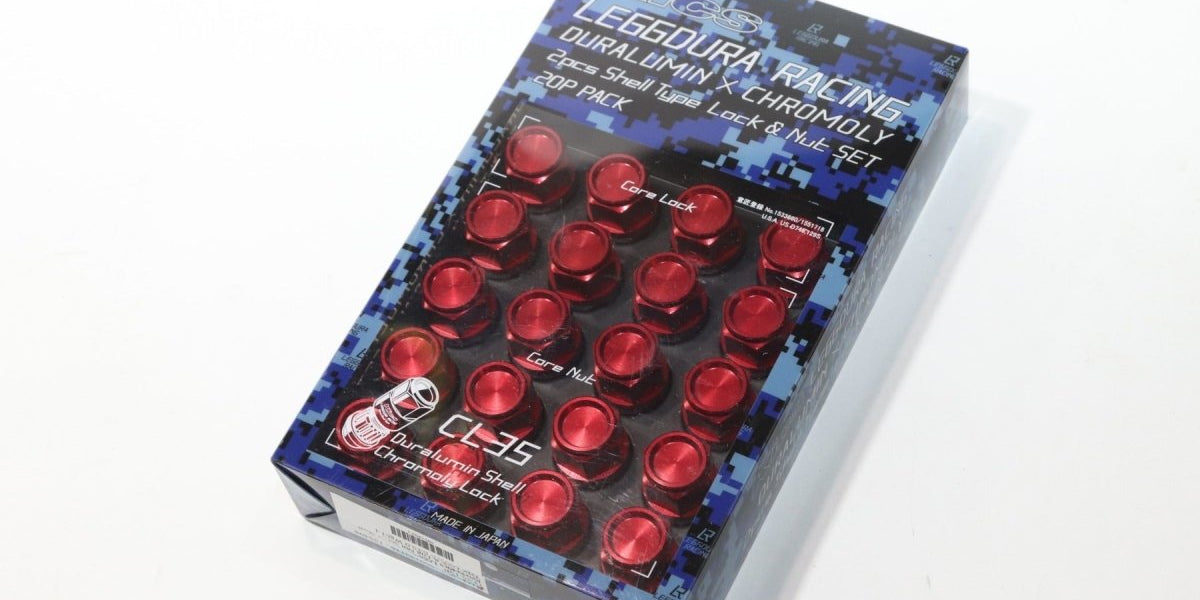 KICS Leggdura Racing Shell Lug Nut Set 12X1.25 Red — Subimods.com