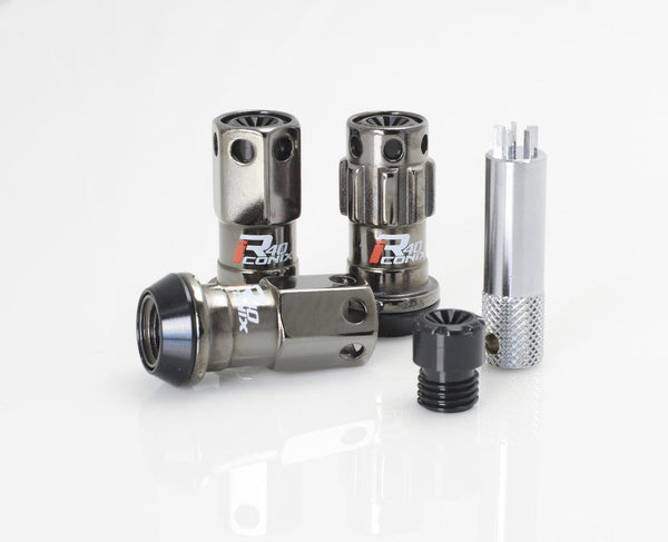 KICS R40 Iconix Black Chrome Locking Lug Nuts — Subimods.com