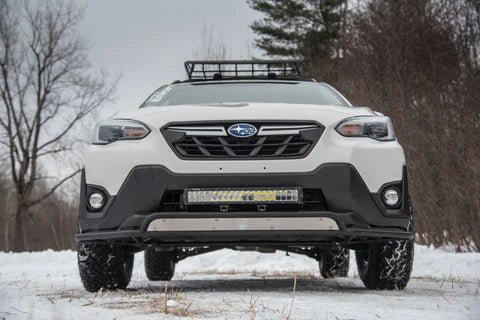 LP Aventure Small Bumper Guard Coated w/ Front Plate 2021-2023 Crosstrek - FLP-CTA-21-GUARD-S-B+OPC - Subimods.com