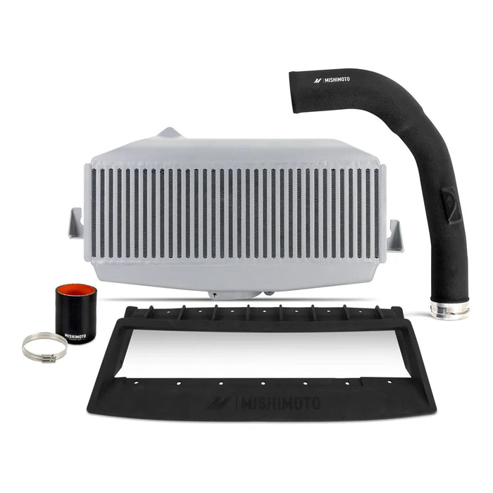 Mishimoto Top Mount Intercooler Silver w/ Black Charge Pipe Kit 2022-2024 WRX - MMTMIC-WRX-22KSLBK - Subimods.com