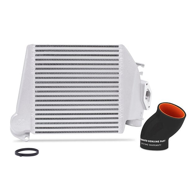 Mishimoto Top Mount Intercooler Silver w/ Black Hose 2008-2014 WRX - MMTMIC-WRX-08SLBK - Subimods.com