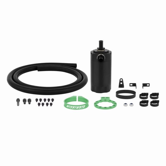 Mishimoto Universal Baffled Oil Catch Can Black w/ Green Insert - MMBCC-UNI-GN - Subimods.com