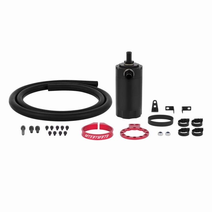 Mishimoto Universal Baffled Oil Catch Can Black w/ Red Insert - MMBCC-UNI-RD - Subimods.com
