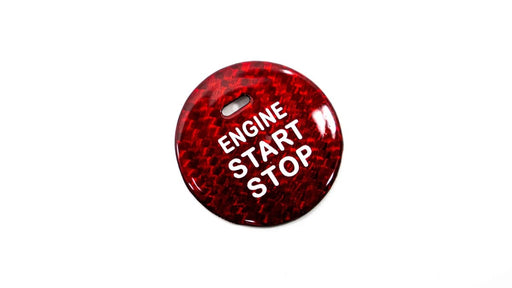 Molded Innovations Carbon Fiber Push Start Button Overlay Red Most Subaru Models w/ Push to Start Function - MI-9128 - Subimods.com