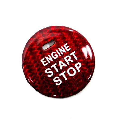 Molded Innovations Carbon Fiber Push Start Button Overlay Red Most Subaru Models w/ Push to Start Function - MI-9128 - Subimods.com