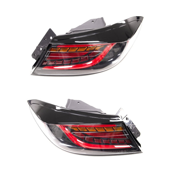 Molded Innovations CS Style Sequential LED Tail Lights Clear Lens w/ Black Base & Red Bar 2022-2024 BRZ / 2022-2024 GR86 - MI-TO2003-CBRAR - Subimods.com