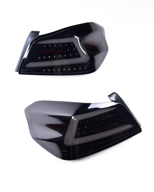 Molded Innovations CS Style Sequential LED Tail Lights Smoke Lens w/ Black Base & White Bar 2015-2021 WRX / 2015-2021 STI - MI15-WRXTLCS-SBW - Subimods.com