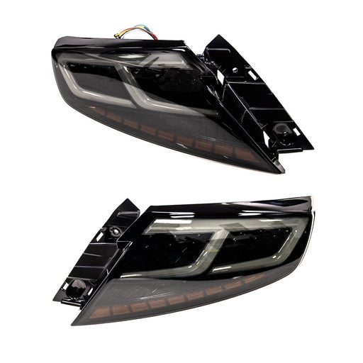 Molded Innovations CS Style Sequential LED Tail Lights Smoke Lens w/ Black Base & White Bar 2022-2024 WRX - SB2004-SBCA - Subimods.com