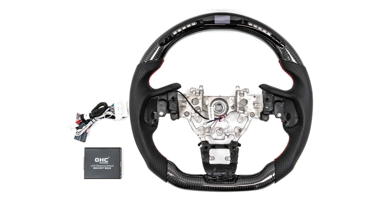 Molded Innovations D-Shaped Carbon Fiber Steering Wheel with Digital Pro Display 2022-2023 WRX - MI22-WHL-L/OC-R-PRO - Subimods.com