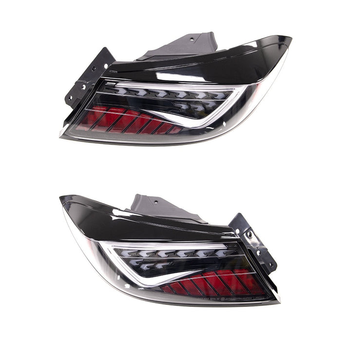 Molded Innovations EVO+ Style Sequential LED Tail Lights Clear Lens w/ Black Base & White Bar 2022-2024 BRZ / 2022-2024 GR86 - MI-SB2003-CBCCR - Subimods.com