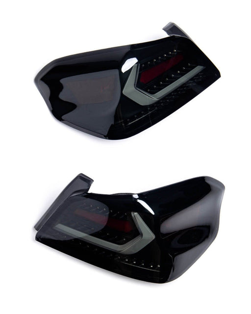 Molded Innovations EVO+ Style Sequential LED Tail Lights Smoked Lens w/ Black Base & White Bar 2015-2021 WRX / 2015-2021 STI - MI15-WRXTLEVO-SBW - Subimods.com