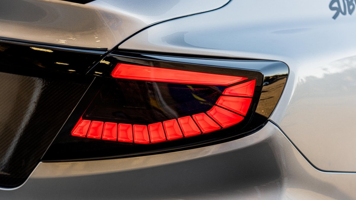 Molded Innovations EvoGlow Series DynamicLume LED Tail Lights Smoke Lens w/ Black Base & Red Bar 2022-2023 WRX - 24SB-WRTL-V1-SB2 - Subimods.com