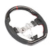 Molded Innovations Forged Carbon Fiber Steering Wheel w/ Perforated Leather Grip, Red Stripe and Red Stitching 2015-2021 WRX / 2015-2021 STI - MI15-WHL-L/FC-R-R - Subimods.com