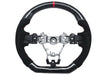 Molded Innovations Forged Carbon Fiber Steering Wheel w/ Suede Grip, Red Stripe and Red Stitching 2008-2014 WRX / 2008-2014 STI - MI08-WHL-A/FC-R-R - Subimods.com