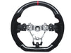 Molded Innovations Forged Carbon Fiber Steering Wheel w/ Suede Leather Grip, Red Stripe and Red Stitching 2022-2024 WRX - MI22-WHL-A/FC-R-R - Subimods.com