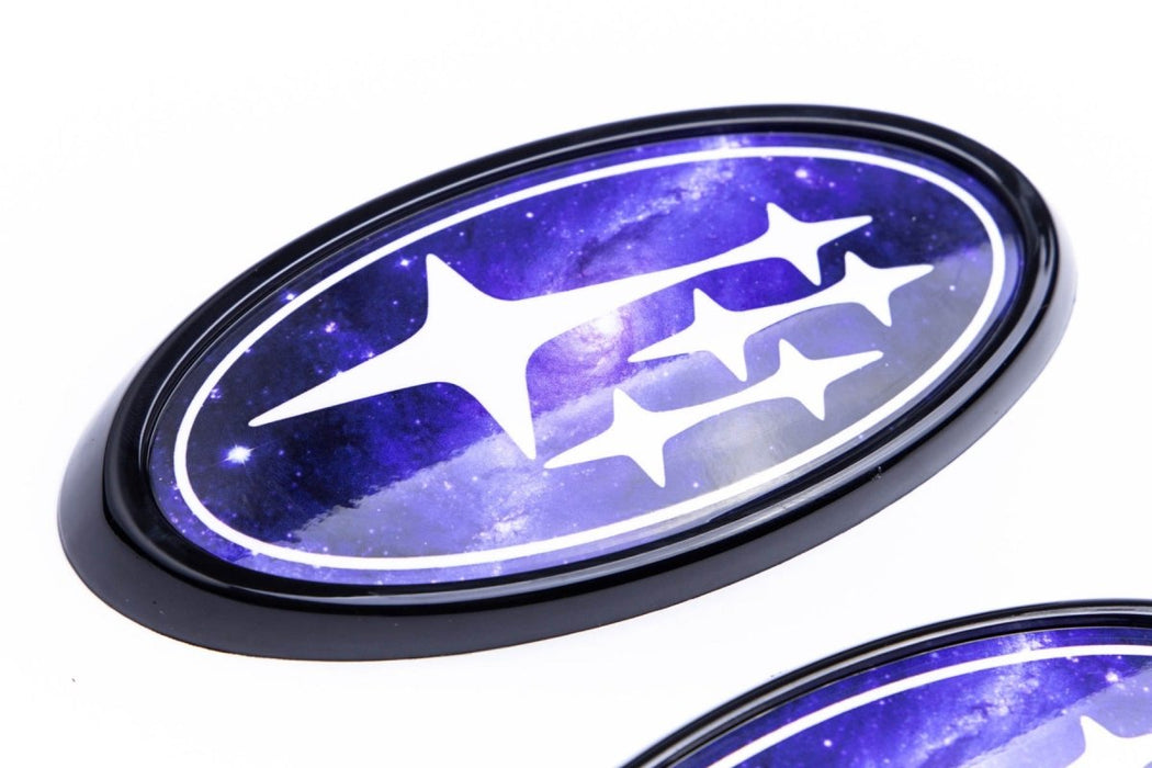 Molded Innovations Front And Rear Ethos Series Emblem Kit w/ Galaxy Overlay 2015-2021 WRX / 2015-2021 STI - MI-FRETHOS-002 - Subimods.com