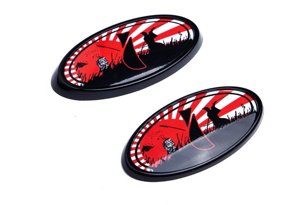 Molded Innovations Front And Rear Heritage Series Emblem Kit w/ Samurai Overlay 2015-2021 WRX / 2015-2021 STI - MI-FRHTE-001 - Subimods.com
