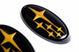 Molded Innovations Front And Rear Subaru Emblem Kit w/ Star Logo 2015-2021 WRX / 2015-2021 STI - MI15-FRSST-O/BK - Subimods.com