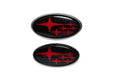 Molded Innovations Front And Rear Subaru Emblem Kit w/ Star Logo 2022-2023 BRZ - MIBRZ22-FRSST-BK/RD - Subimods.com