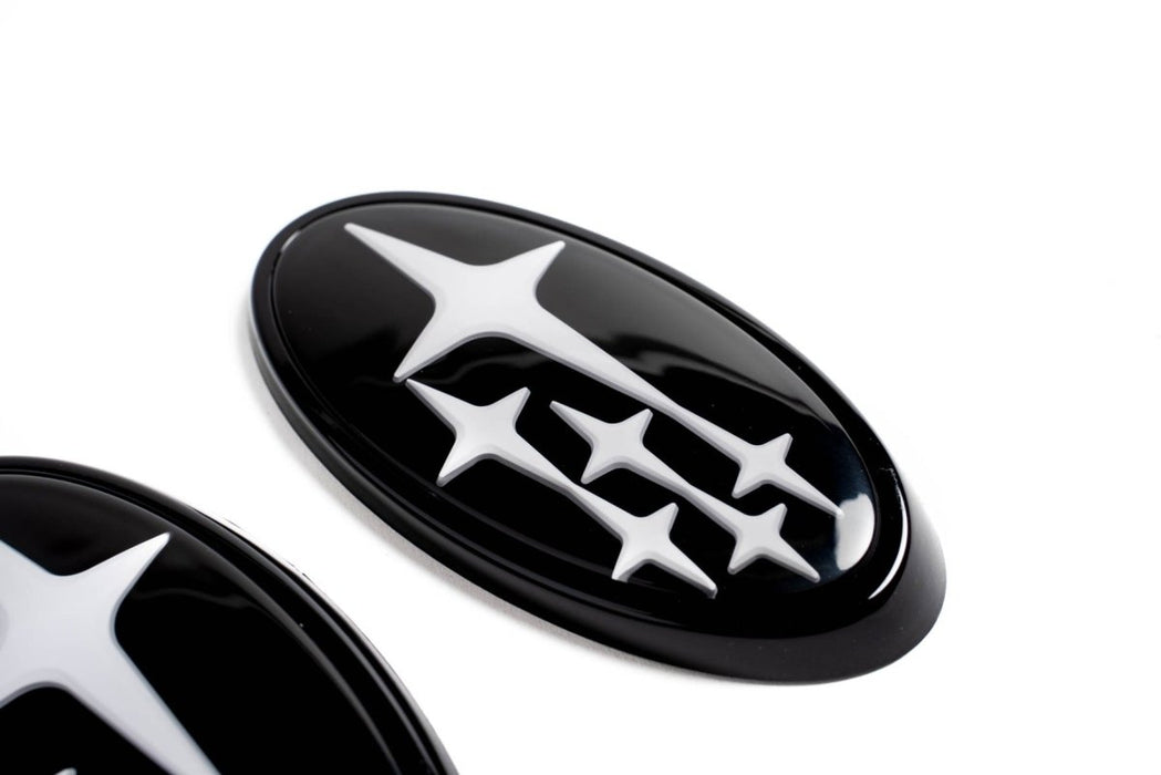 Molded Innovations Front And Rear Subaru Emblem Kit w/ Star Logo 2022-2023 BRZ - MIBRZ22-FRSST-BK/WH - Subimods.com