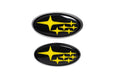 Molded Innovations Front And Rear Subaru Emblem Kit w/ Star Logo 2022-2023 BRZ - MIBRZ22-FRSST-BK/Y - Subimods.com
