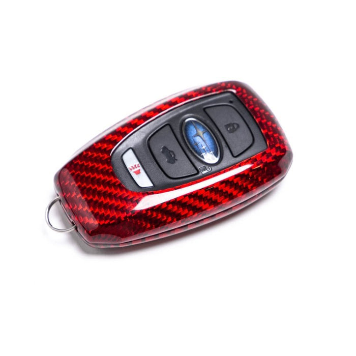 Molded Innovations Gloss Carbon Fiber Key Fob Cover Red Most Subaru Models - MI-9105 - Subimods.com