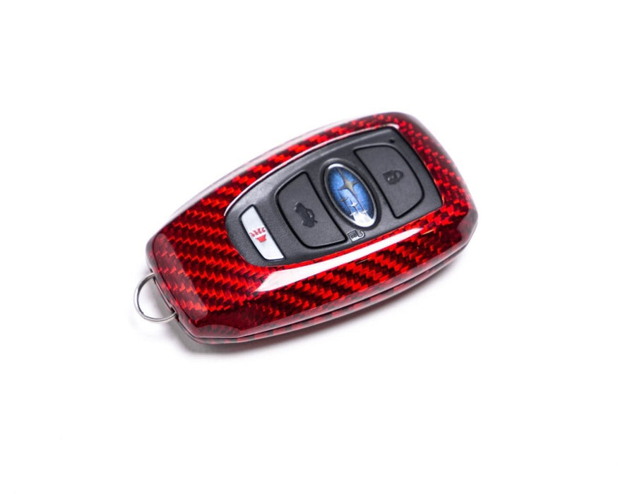 Molded Innovations Gloss Carbon Fiber Key Cover Red Most Subaru Models 