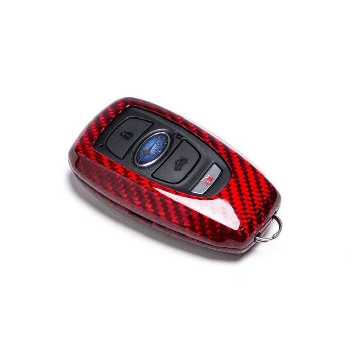 Molded Innovations Gloss Carbon Fiber Key Fob Cover Red Most Subaru Models - MI-9105 - Subimods.com
