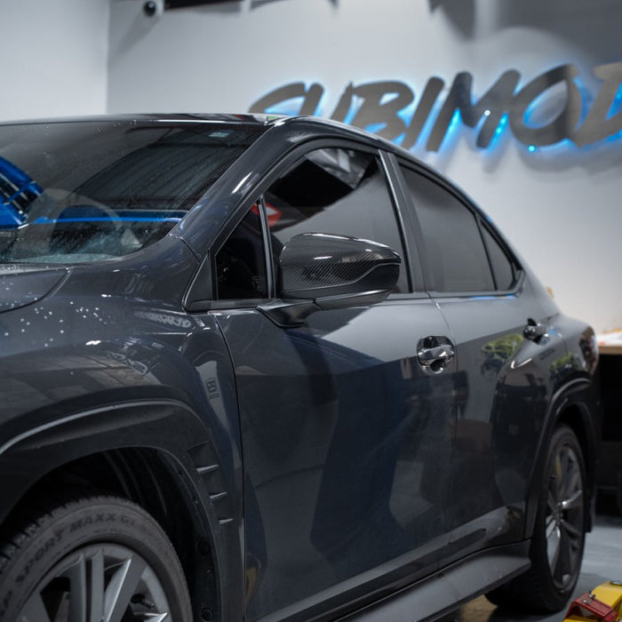 Molded Innovations Gloss Carbon Fiber Upper Mirror Covers 2022-2024 WRX - MI-9108 - Subimods.com