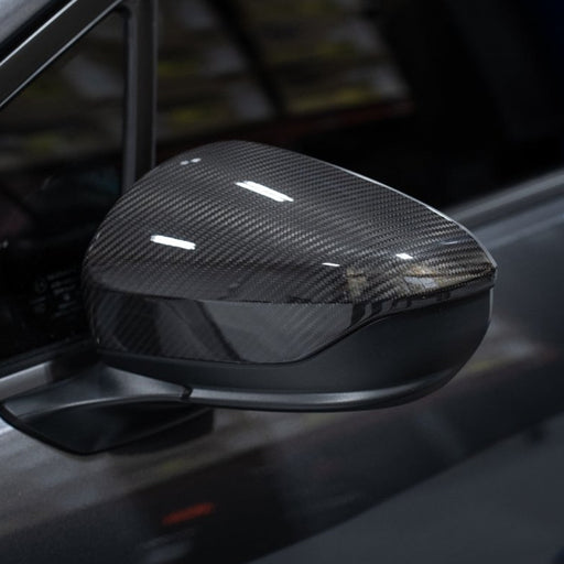 Molded Innovations Gloss Carbon Fiber Upper Mirror Covers 2022-2024 WRX - MI-9108 - Subimods.com