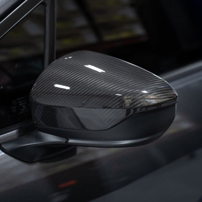 Molded Innovations Gloss Carbon Fiber Upper Mirror Covers 2022-2024 WRX - MI-9108 - Subimods.com