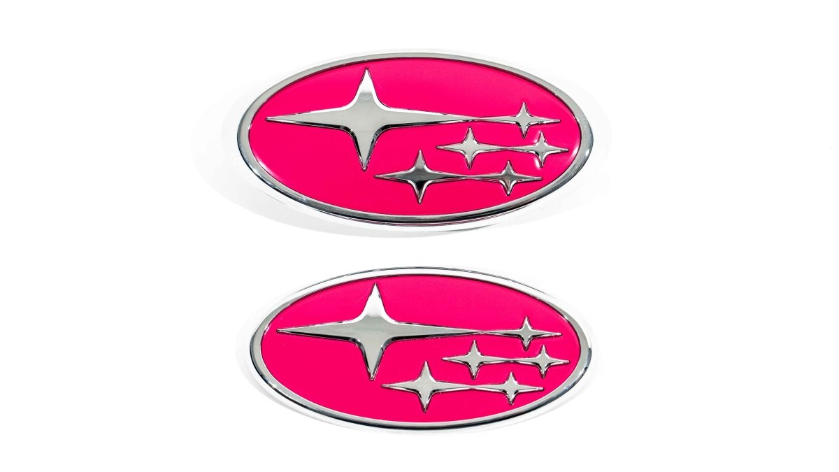 Molded Innovations Premium Style Front And Rear Emblem Kit w/ Star Logo 2022-2023 WRX - MI22-FRSSTGEN2-PK/CH - Subimods.com