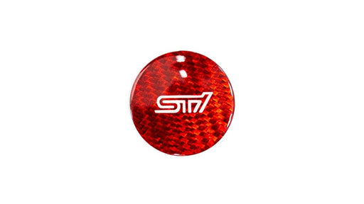 Molded Innovations "STI" Carbon Fiber Push to Start Button Overlay Red Most Subaru Models w/ Push to Start Function - MI-9130 - Subimods.com