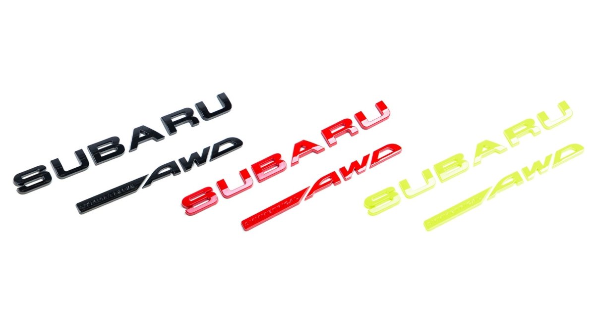 Molded Innovations Subaru Symmetrical AWD Trunk Emblem 2015-2021 WRX / 2015-2021 STI / 2014-2017 FXT / 2013-2017 Crosstrek - MIEMB-TESAWD-BK - Subimods.com