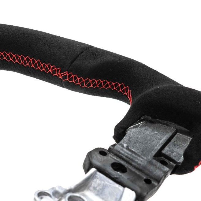 Molded Innovations OEM Plus Style Suede Steering Wheel w/ Red Double Stitch and Red Stripe 2015-2021 WRX / 2015-2021 STI - MI15-WHL-A/RD-R - Subimods.com