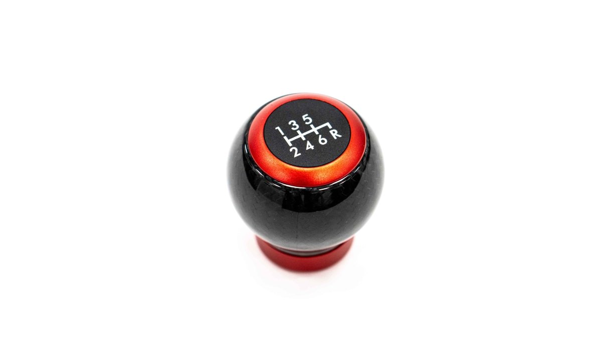 Molded Innovations Weighted Carbon FiberShift Knob w/ Red Accents 2015-2023 WRX / 2004-2021 STI - MI-9210 - Subimods.com