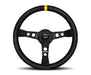 Momo MOD07 Steering Wheel 350mm - Black Suede/Black Spokes/1 Stripe - R1905/35S - Subimods.com