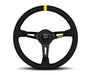 Momo MOD08 Steering Wheel 350mm - Black Suede/Black Spokes/1 Stripe - R1908/35S - Subimods.com