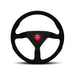 Momo Montecarlo Alcantara Steering Wheel 350mm - Black/Red Stitch/Black Spokes - MCL35AL3B - Subimods.com