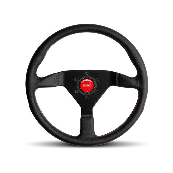 Momo Montecarlo Steering Wheel 320mm - Black Leather/Black Stitch/Black Spokes - MCL32BK1B - Subimods.com