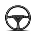 Momo Montecarlo Steering Wheel 350 mm - Black Leather/Black Stitch/Black Spokes - MCL35BK1B - Subimods.com