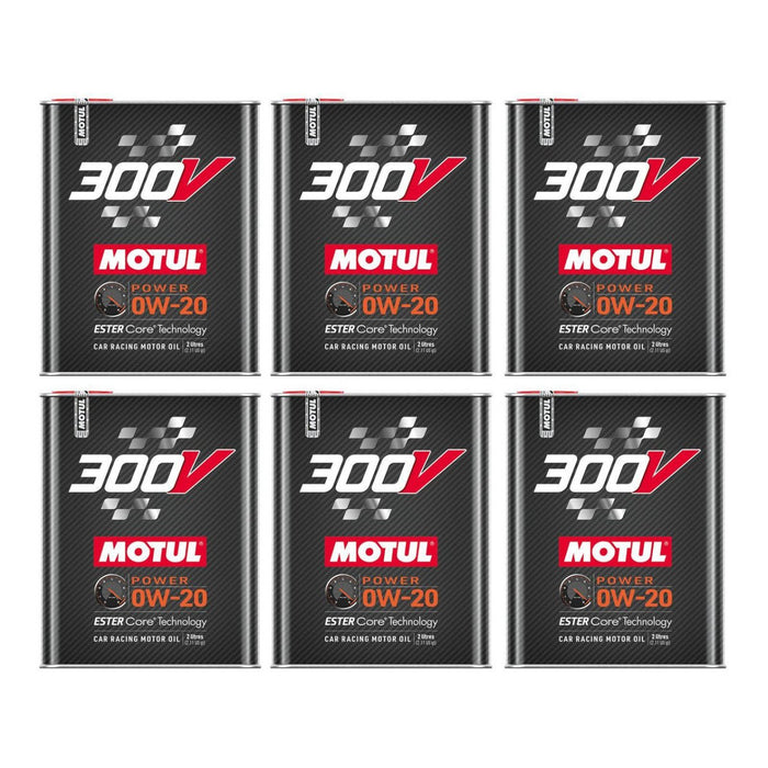 Motul 300V 0W-20 Power Full Synthetic Motor Oil Case (6x 2 Liter Bottles) - 110813-6 - Subimods.com