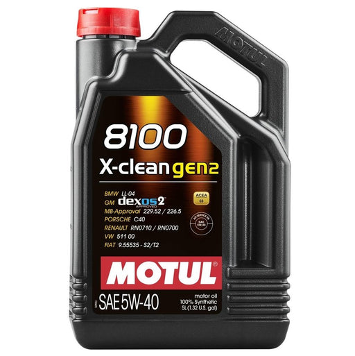 Motul 8100 5W-40 X-clean Gen 2 Motor Oil 5L Bottle - 109762 - Subimods.com