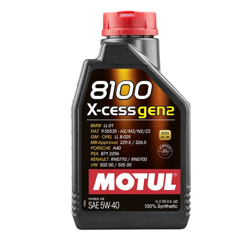 Motul 8100 5W-40 X-cess Gen 2 Motor Oil 1L Bottle - 109774 - Subimods.com