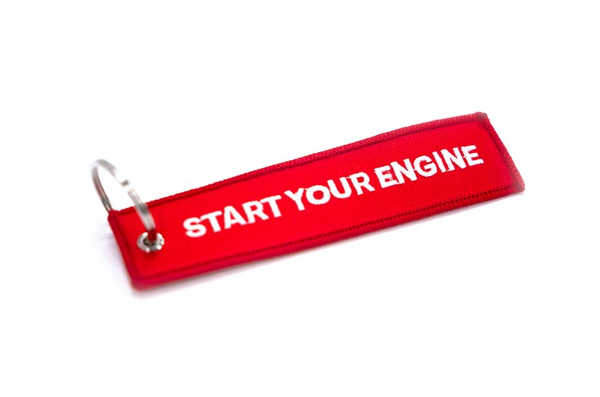 Motul "Start Your Engine" Cloth Keychain Red - MOT-001 - Subimods.com