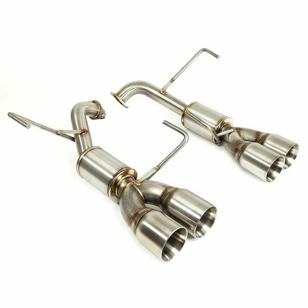 Nameless Performance Axle Back Exhaust w/ 3.5" Double Wall Polished Tips and 4" Mufflers 2015-2021 WRX / 2015-2018 STI - SUAB15WRX-4MU-35SDW - Subimods.com