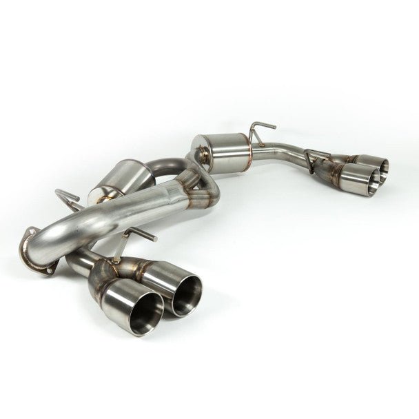 Nameless Performance Axle Back w/ 3.5" Double Wall Polished Tips and 5" Mufflers 2011-2014 WRX Hatchback / 2008-2014 STI Hatchback - SUAB11WRXHATCH-5MU-35SDW - Subimods.com