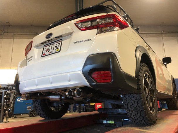 Nameless Performance Quad Exit Axle Back Exhaust w/ 5" Mufflers 2018-2021 Crosstrek / 2017-2021 Impreza Hatchback - SUAB18XV-5MU-30SDW - Subimods.com