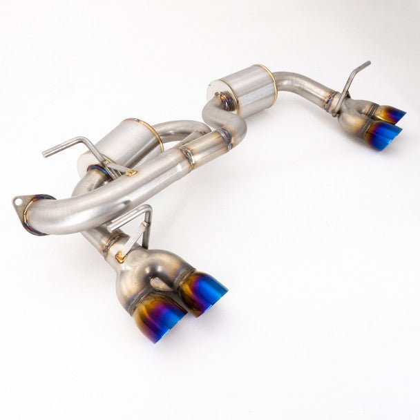 Nameless Performance Quad Exit Axle Back Exhaust w/ Neochrome Tips and 5" Mufflers 2017-2023 Impreza Wagon - SUAB17IMW-5MU-30NEO - Subimods.com