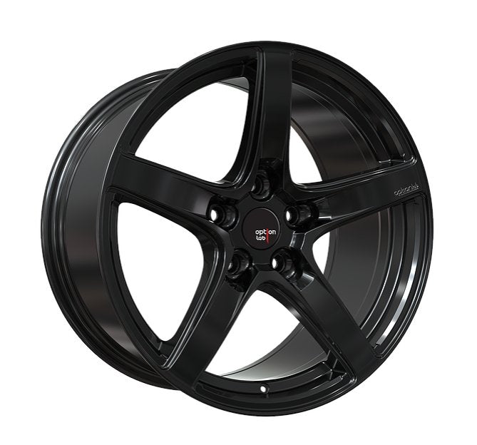 Option Lab Wheels R555 Gotham Black 5x100 18x9.5 35mm Offset - L55-89580-38-BLK - Subimods.com